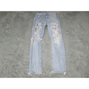 Levi's Jeans Womens 27‎ Blue Denim  Ripped 5 Button Light Wash 30'' Waist